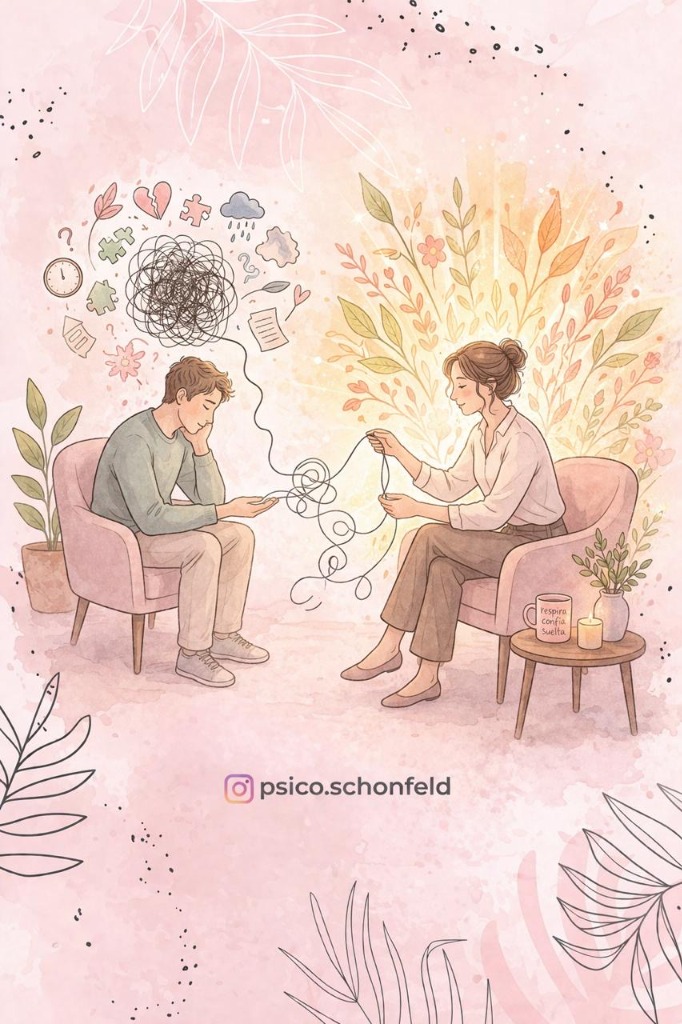 Ilustración de sesiones de psicoterapia individual